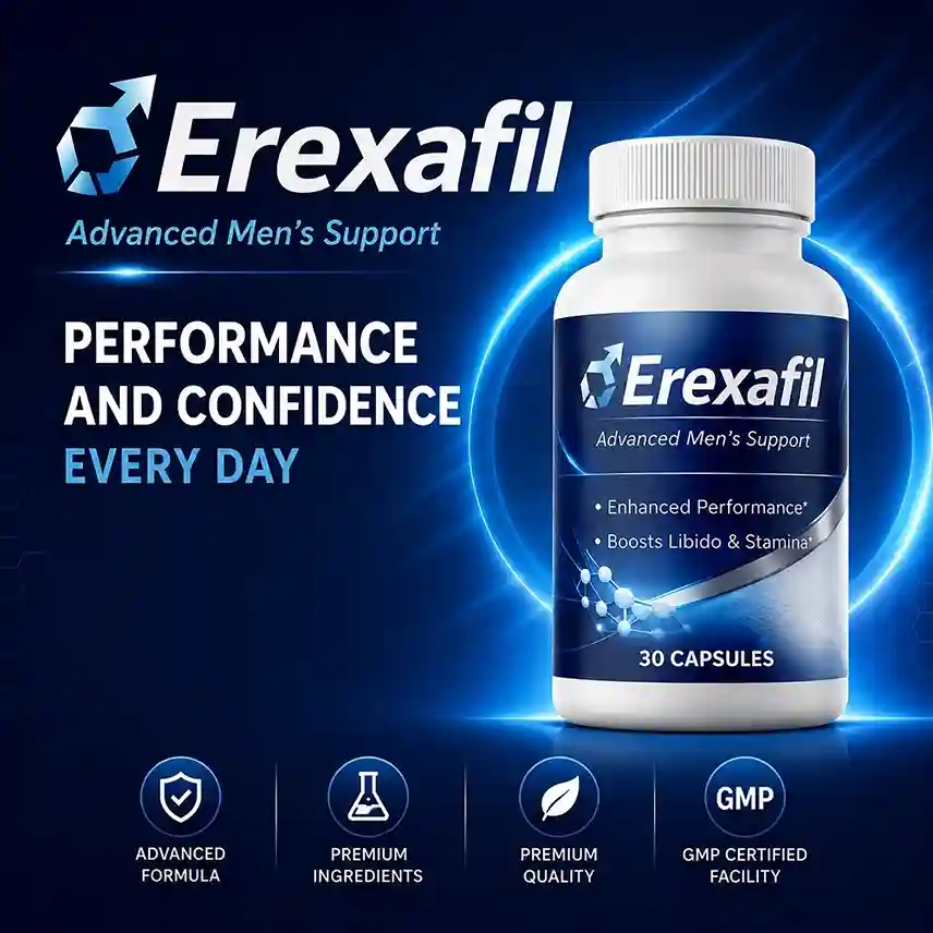 Erexafil Advanced Men's Support — 30 Capsules, Enhanced Performance, Boosts Libido & Stamina